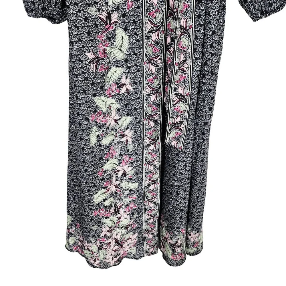 Max Studio London XS Floral Wrap Maxi Dress With Puff Sleeves - Picture 13 of 13